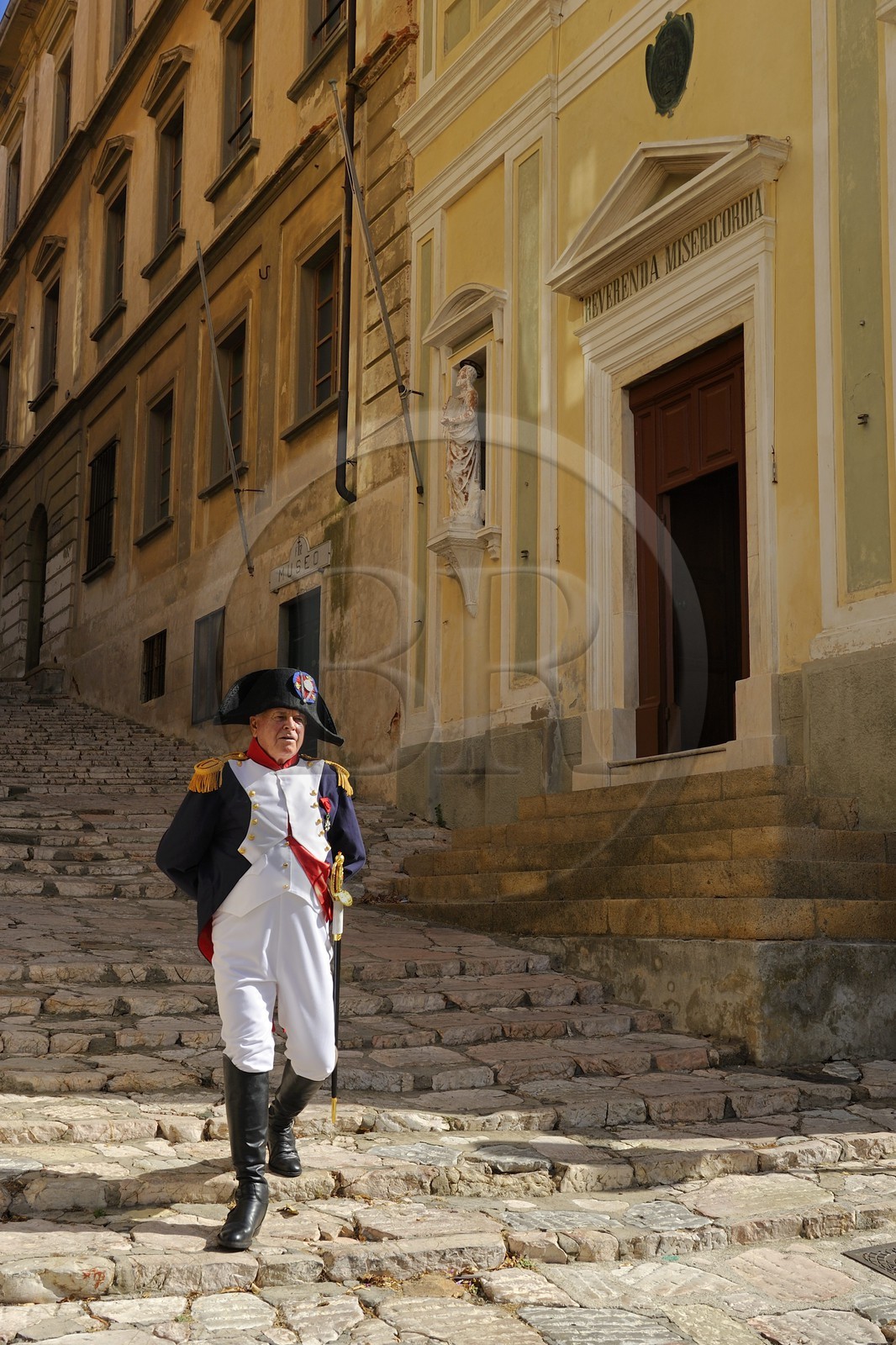 Italie, Toscane, l’Ile d’Elbe, Portoferraio, église de la Miséricorde (Reverenda Misericordia) au bas des escaliers de la Via Napoleone, Madame Mère venait y prier ainsi que Napoleon