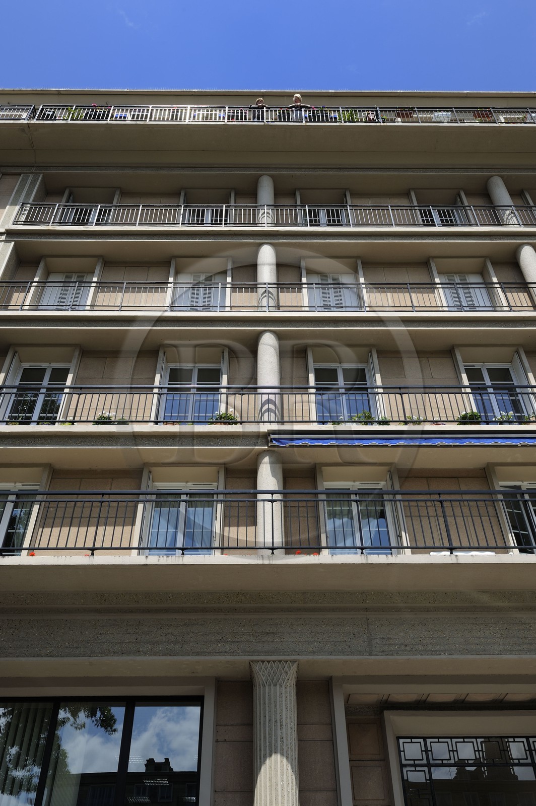 France, Seine-Maritime (76), Le Havre, Centre-ville reconstruit du Havre par Auguste Perret classé Patrimoine Mondial de l'UNESCO, immeubles Perret au 53 - 57 avenue Foch