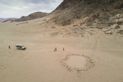 Namibie, région de Hardap, désert du Namib à l'Est du parc national Namib Naukluft vers Sossusvlei (vue aérienne)