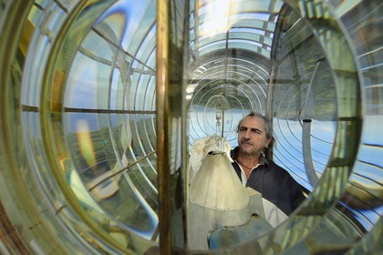 France, Var (83), Iles d'Hyères, parc national de Port Cros, Ile de Porquerolles, Emmanuel Rapenne est le gardien de phare de Porquerolles