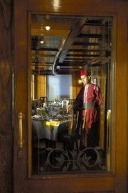 Egypte, Haute Egypte, croisière sur le Nil entre Louxor et Assouan, le Steam Ship Sudan, la salle à manger