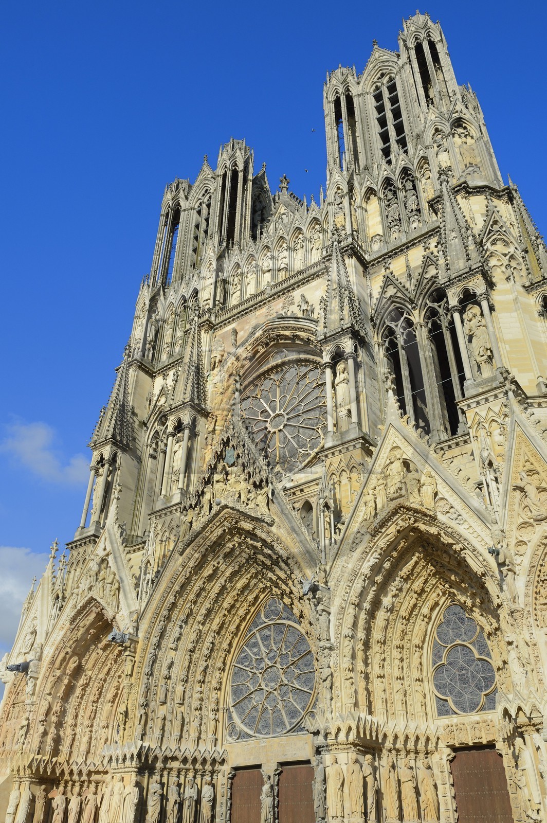 France, Marne (51), Reims, la cathédrale Notre-Dame de Reims, classée Patrimoine Mondial de l'UNESCO, la facade occidentale