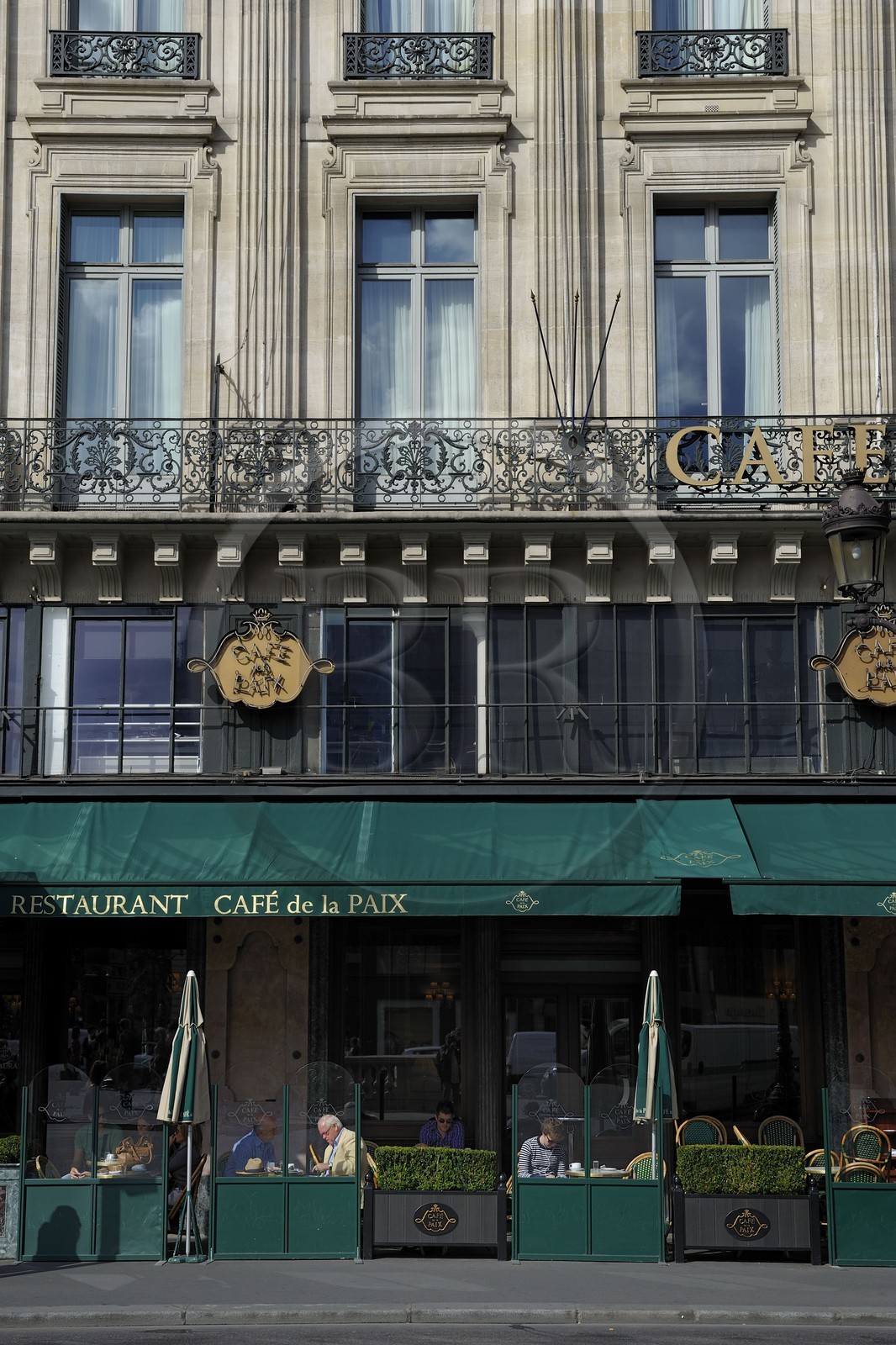 France, Paris (75), terrasse du Café de la Paix place de l'Opéra