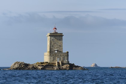 France, Finistere, Morlaix bay, the Ile Noire (Black Island) lighthouse