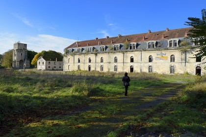 France, Meuse, Verdun, the citadel, Beaurepaire barracks and the old tower of Saint Vanne that is a vestige of the abbey