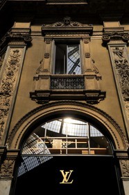 Italy, Lombardy, Milan, Vittorio Emmanuel II Gallery, Louis Vuitton luxury designer's shop