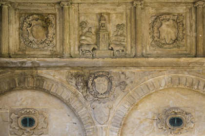 France, Vendée (85), Fontenay-le-Comte, la fontaine des Quatre-Tias (1542), détail des licornes venant boire