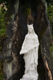 France, Meurthe-et-Moselle, Saintois region, colline de Sion-Vaudemont (hill of Sion), Basilica of Notre Dame de Sion, statue of Marguerite of Lorraine Vaudemont and Duchess of Alençon