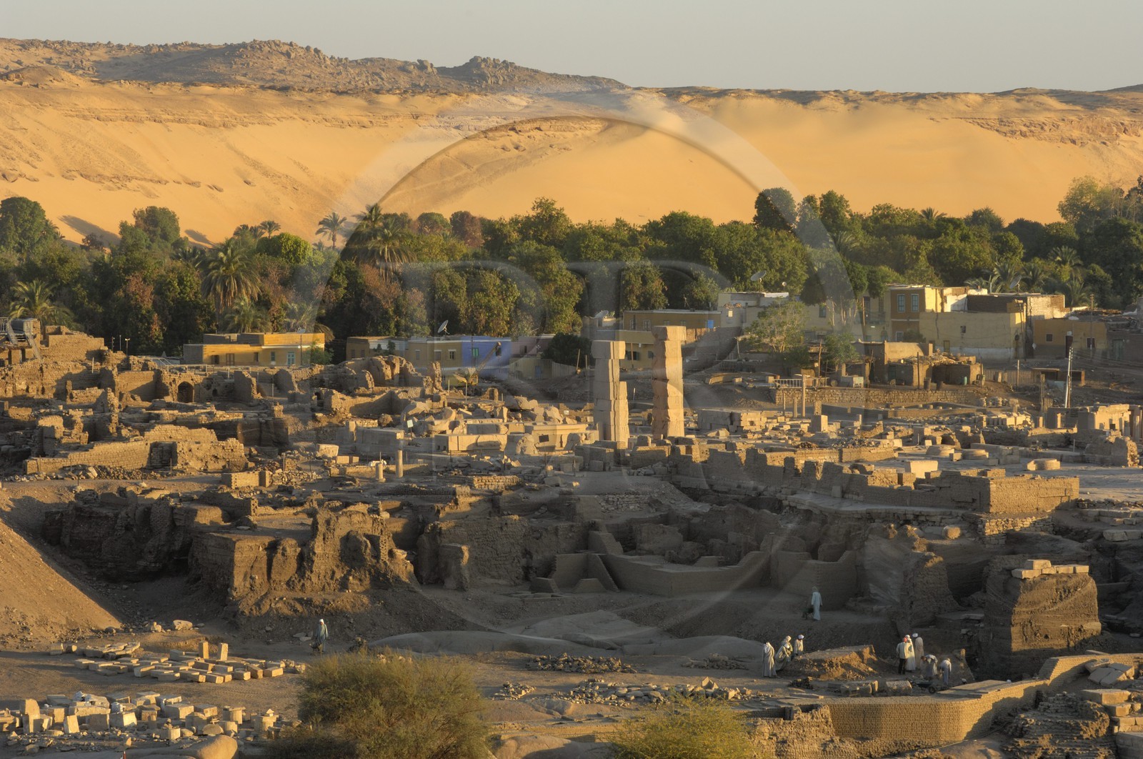 Egypte, Haute Egypte, Nubie, vallée du Nil, Assouan, Ile Elephantine,  site des fouilles archéologiques des temples de Satis et Khnoum