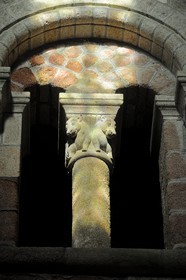 France, Manche, the abbey of Mont Saint Michel, listed as World Heritage by UNESCO, detail of the nave of the abbey church