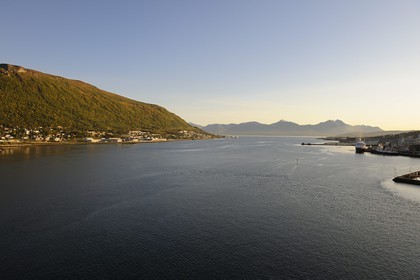 Norway, Troms County, Tromso harbour, Tromsesundet Fjord