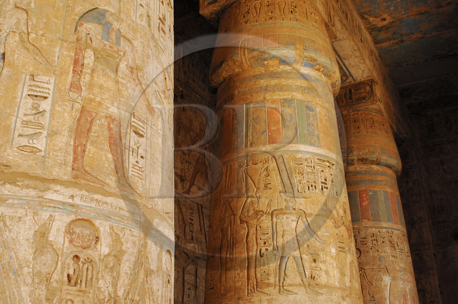 Egypte, Haute Egypte, vallée du Nil, environs de Louxor, nécropole thébaine classée Patrimoine Mondial de l'UNESCO, Thèbes Ouest, Medinet Habou, temple de Ramses III