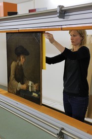 France, Paris (75), Laboratoire du Centre de recherche et de restauration des musées de France (C2RMF), salle de radiographie