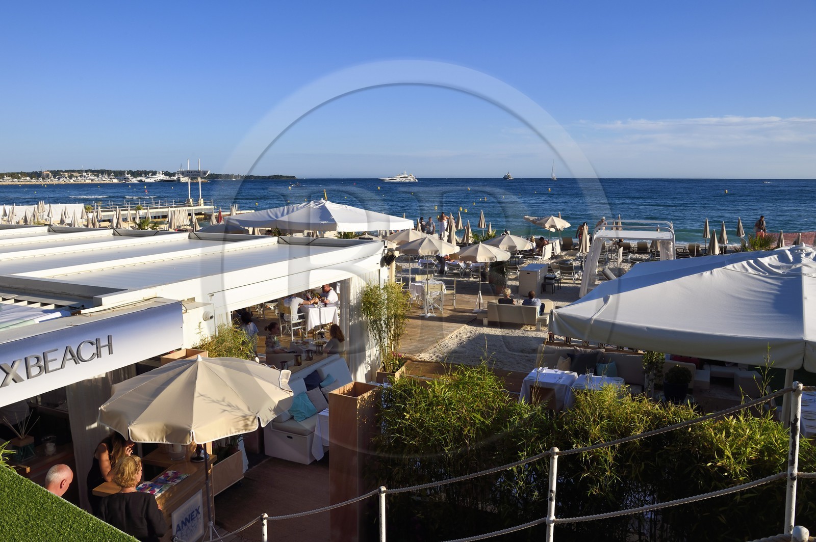 France, Alpes-Maritimes (06), Cannes, plage de la Croisette, plage privée