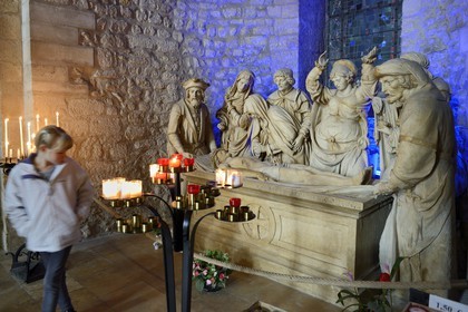 France, Marne (51), Reims, la basilique Saint-Rémi classée Patrimoine Mondial de l'UNESCO, construite aux alentours de l'An mil,  la mise au tombeau du Christ (1531)