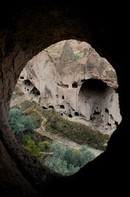 Turquie, Anatolie Centrale, province de Nevsehir, Cappadoce classée Patrimoine Mondial de l'UNESCO, ancien village troglodytique de Zelve