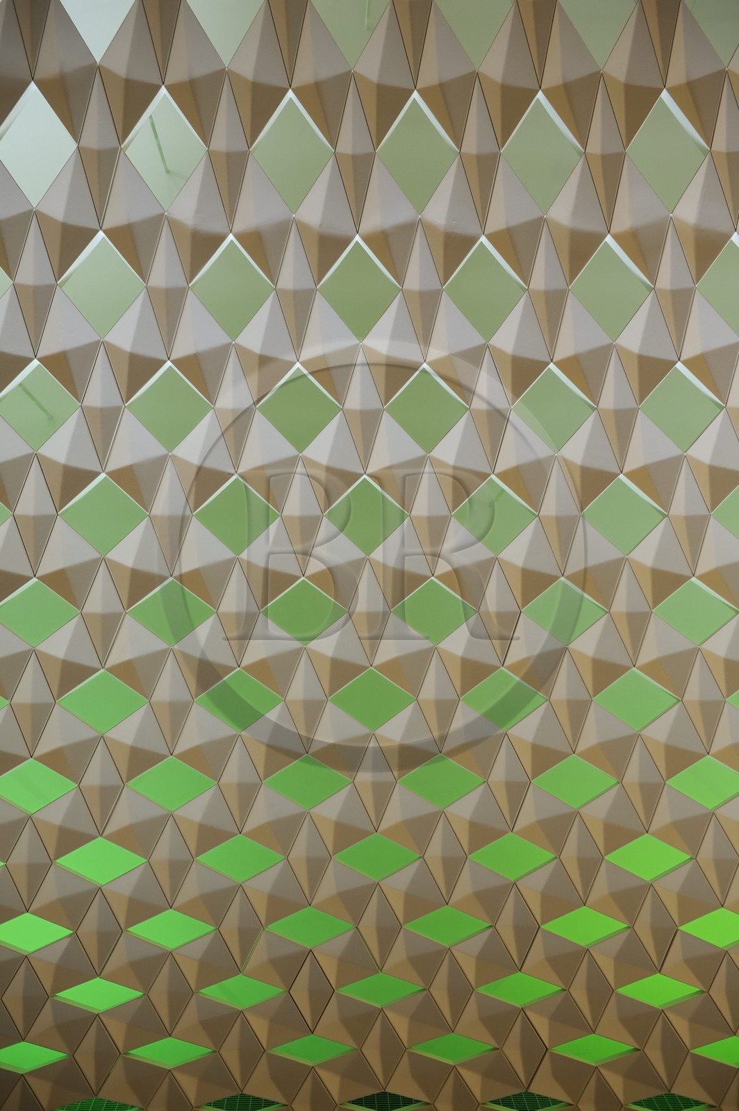 Norvège, Oslo, le nouvel opéra dessiné par les architectes de Snohetta, dans le quartier des docks de Bjorvika, détail d'un mur intérieur