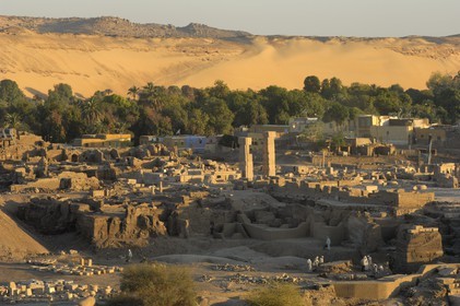 Egypt, Upper Egypt, Nubia, Nile Valley, Aswan, Elephantine Island, archeological excavations site of Satis and Khnoum temples