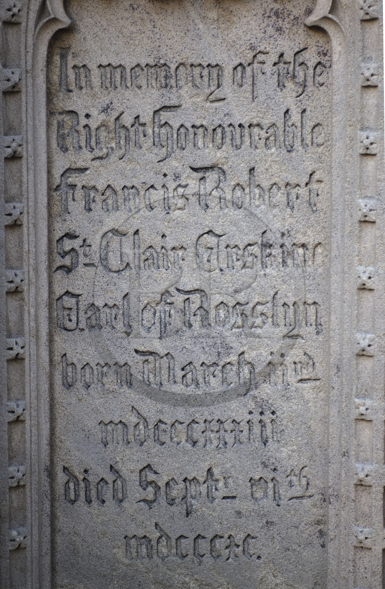 Royaume-Uni, Ecosse, Midlothian, Roslin, la Chapelle Rosslyn, la tombe de Francis Robert Saint Clair, 4ème Comte de Rosslyn