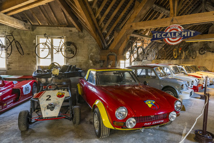 France, Cote d'Or, Côte de Beaune, Savigny-les-Beaune, the castle with museums and collections of fighter planes, Abarth racing cars, motorcycles, straddle tractors, models, fire trucks