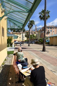 France, Alpes-Maritimes, Menton, old town, amateur painters