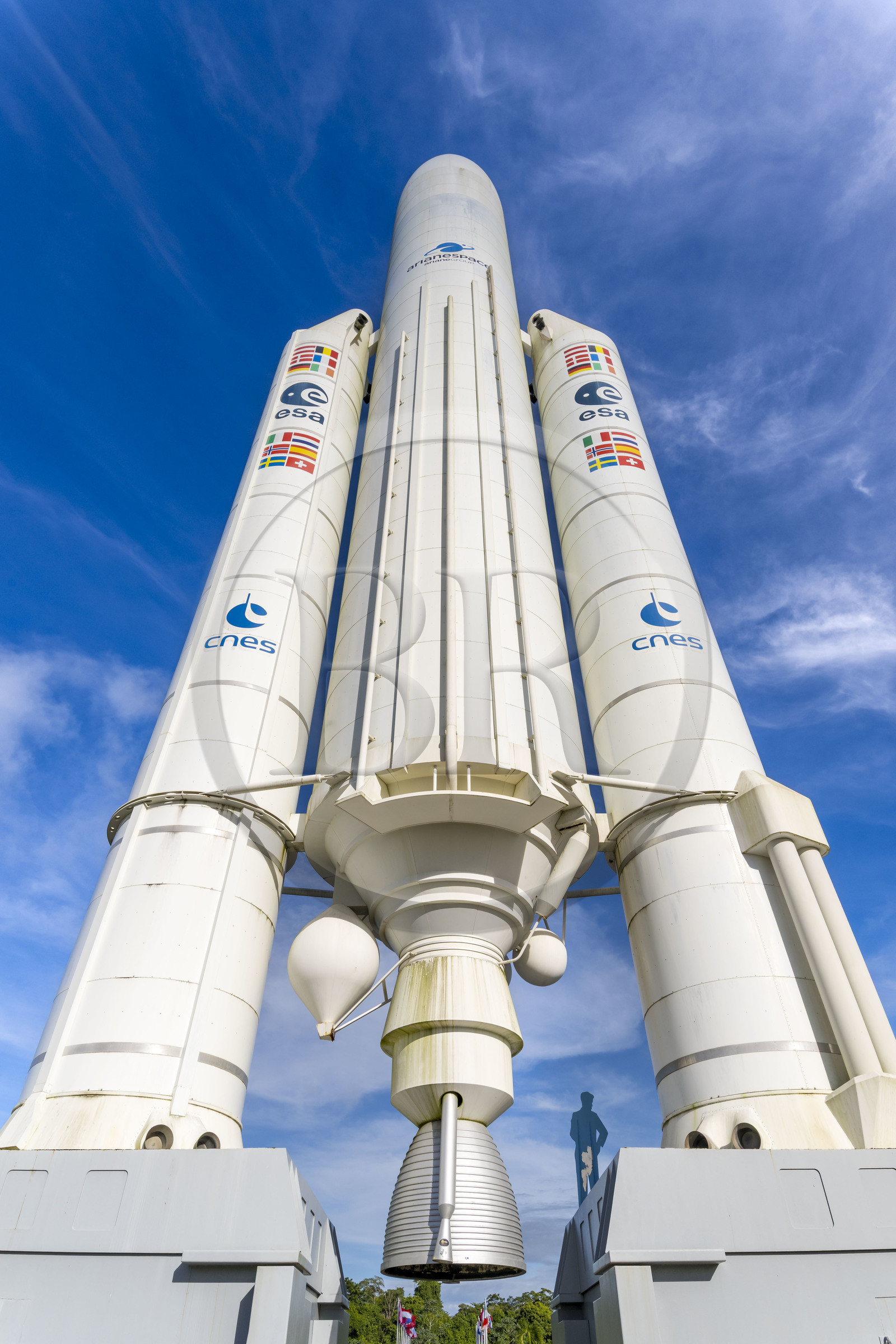 France, Guyane, Kourou, Centre Spatial Guyanais (CSG), réplique grandeur nature de la fusée Ariane V