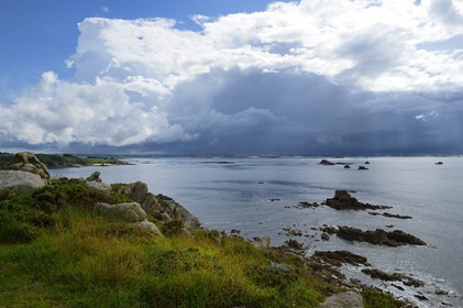 France, Finistère (29), Baie de Morlaix vue depuis la Pointe de Diben