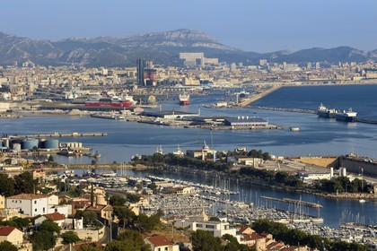 France, Bouches-du-Rhône (13), Marseille, Grand Port Maritime de Marseille ou GPMM, Bassins Est, port de plaisance de l'Estaque