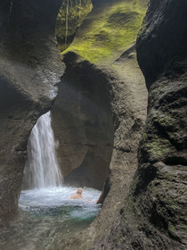 Caribbean, Dominica Island, Castle Bruce, Morne Trois Pitons National Park listed as World heritage by UNESCO, the Gorges du Titou at the start of the path leading to the Desolation Valley and to Boiling Lake