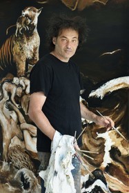 France, Val-de-Marne (94), Yvry-sur-Seine, Atelier de Fred Kleinberg, travail pour l'exposition Odyssée