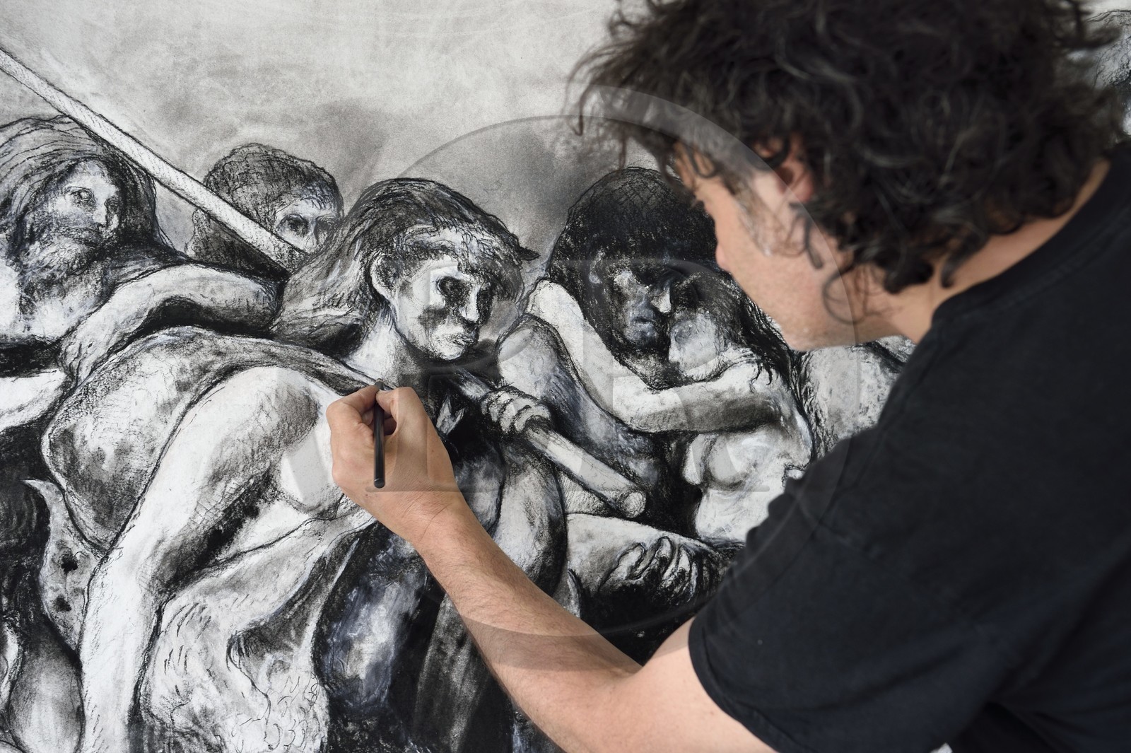 France, Val-de-Marne (94), Yvry-sur-Seine, Atelier de Fred Kleinberg, travail pour l'exposition Odyssée