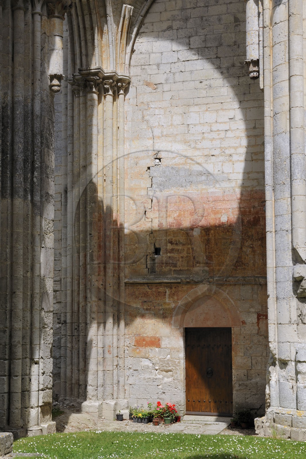 France, Seine-Maritime (76), Saint-Wandrille-Rançon, Abbaye de Saint-Wandrille, anciennement abbaye de Fontenelle, abbaye bénédictine fondée au VIIe siècle, ruines de l'église abbatiale Saint-Pierre
