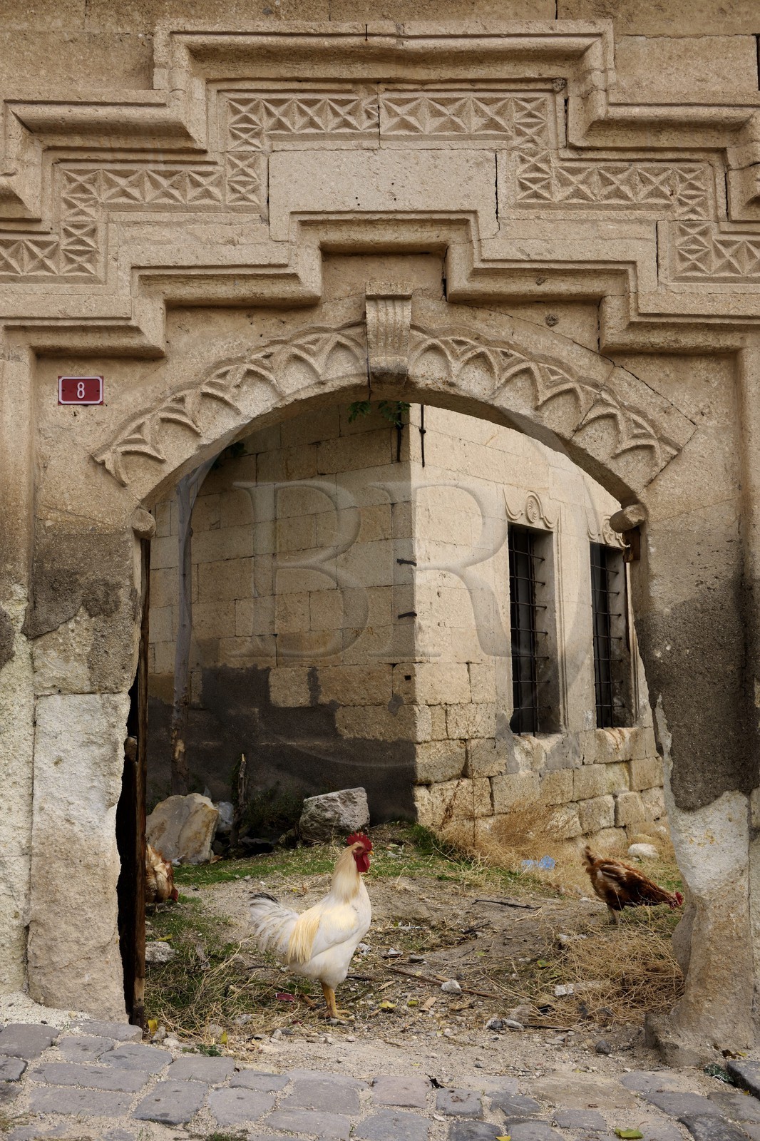 Turkey, Central Anatolia, Nevsehir Province, Cappadocia listed as World Heritage by UNESCO, Urgup, entry of an old mansion