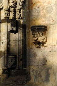 Royaume-Uni, Ecosse, Midlothian, Roslin, la Chapelle Rosslyn, sculpture extérieure