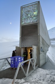 Norway, Svalbard, Spitzbergen, Longyearbyen, Svalbard Global Seed Vault (Seed Bank) provides a safety back-up for existing genebank collections, seed delivery by NordGen