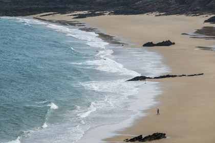 France, Cotes d'Armor, Grand Site de France Cap d'Erquy – Cap Frehel, Erquy, Lourtouais (naturist) beach to the east of Cap d'Erquy