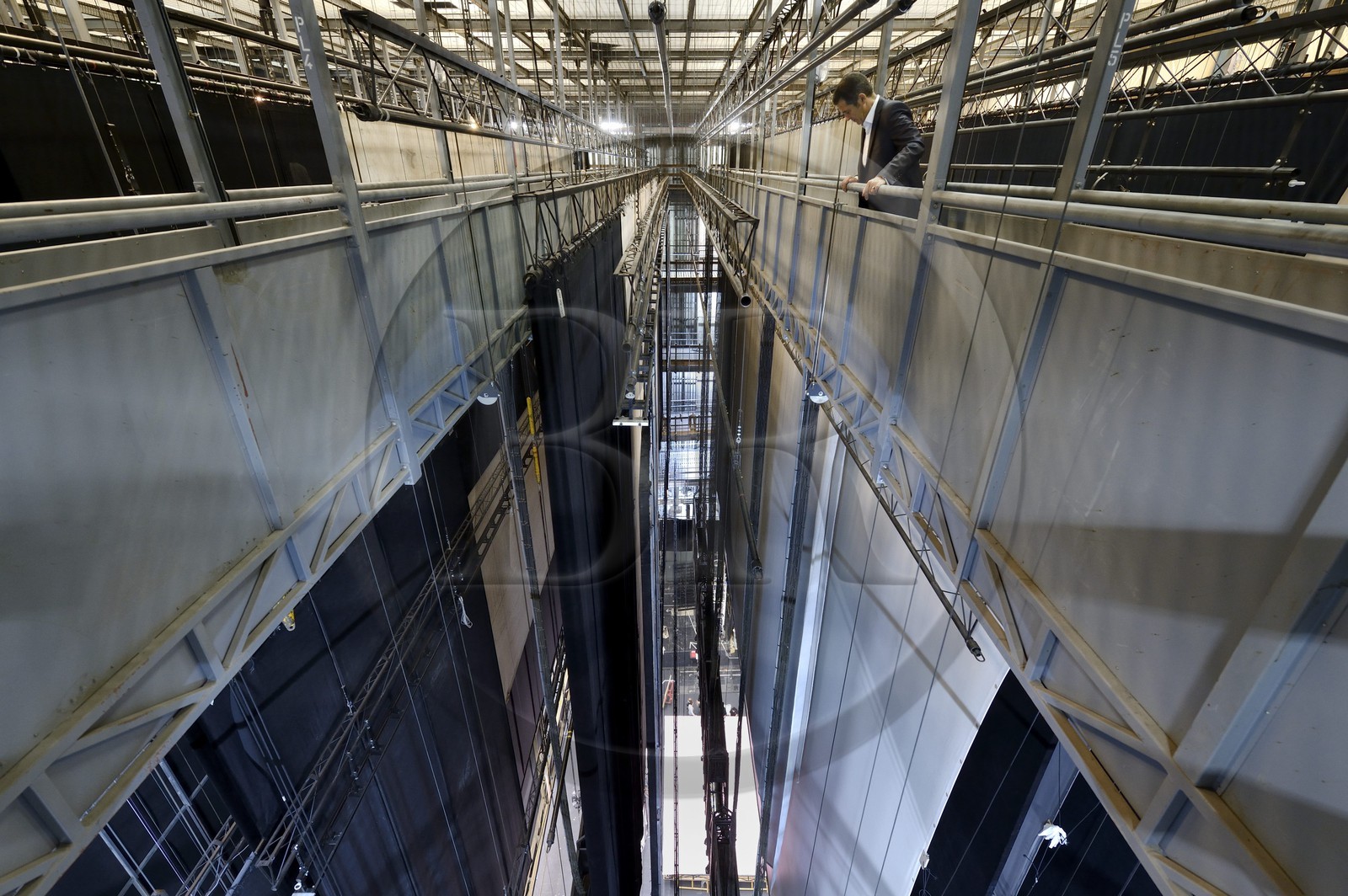 France, Paris (75), Opéra Garnier, la scène vue des cintres