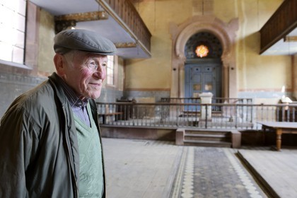 France, Bas Rhin, Westhoffen, Roger Cahn, the last Jew of Westhoffen born in 1930 in the former synagogue