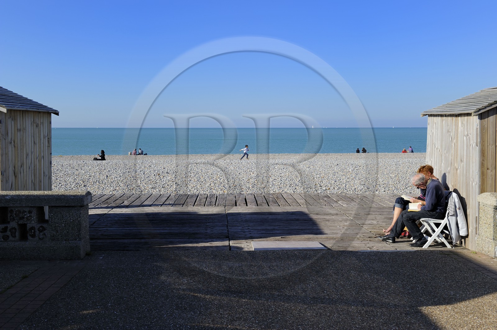 France, Seine-Maritime (76), Dieppe, la plage de galets