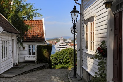Norway, Rogaland County, Stavanger, wooden houses in the old town