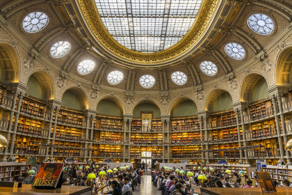 France, Paris (75), Bibliothèque Nationale de France, site Richelieu, la salle Ovale à la fois salle de lecture et lieu de visite