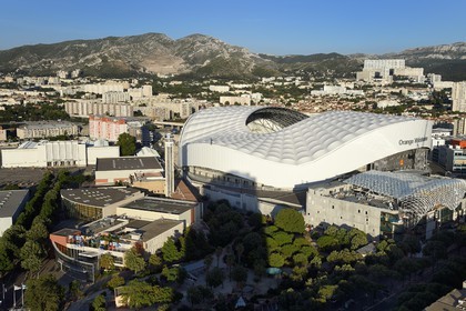 France, Bouches-du-Rhône (13), Marseille, quartier Rond point du Prado, le stade Vélodrome