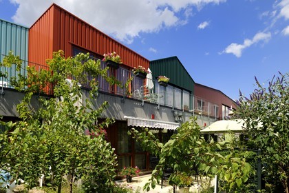 France, Haut-Rhin (68), Mulhouse, la Cité Manifeste de la Somco (Société mulhousienne des Cités ouvrières), passage des Rossignoles