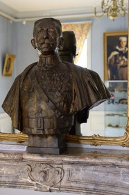 France, Meurthe-et-Moselle, Saintois region, Thorey-Lyautey,  Marshal of France Hubert Lyautey castle, bust of the Marshal
