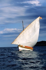 France, Pyrénées-Orientales (66), côte Vermeille, Banyuls-sur-Mer, barque catalane