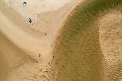 Portugal, Algarve, Ria Formosa Nature Park, Tavira, village of Cacela Velha beach (aerial view)