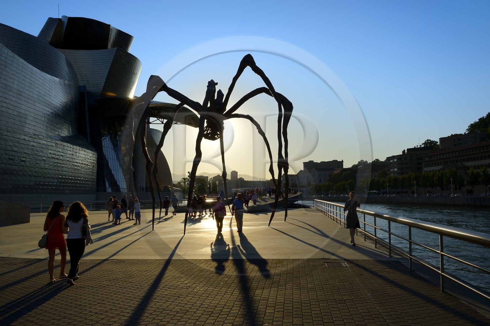 Espagne, Biscaye, Pays Basque espagnol, Bilbao, le musée Guggenheim de l'architecte Frank Gehry et la sculpture en forme d' Araignée de Louise Bourgeois intitulée Maman