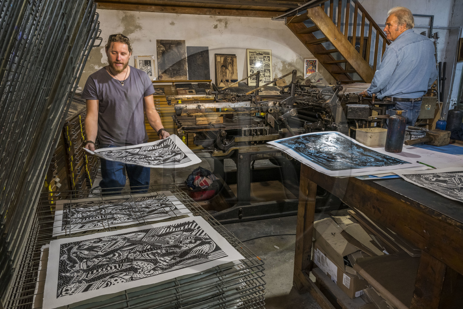 France, Hérault (34), Sète, Atelier DPJ, éditeur et imprimeur d'art