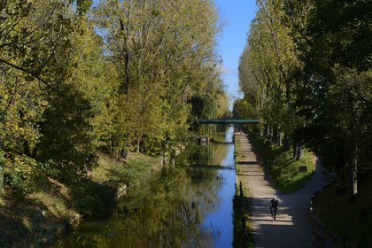 France, Seine-Saint-Denis (93), Sevran, le canal de l'Ourcq traverse le parc national forestier de la Poudrerie