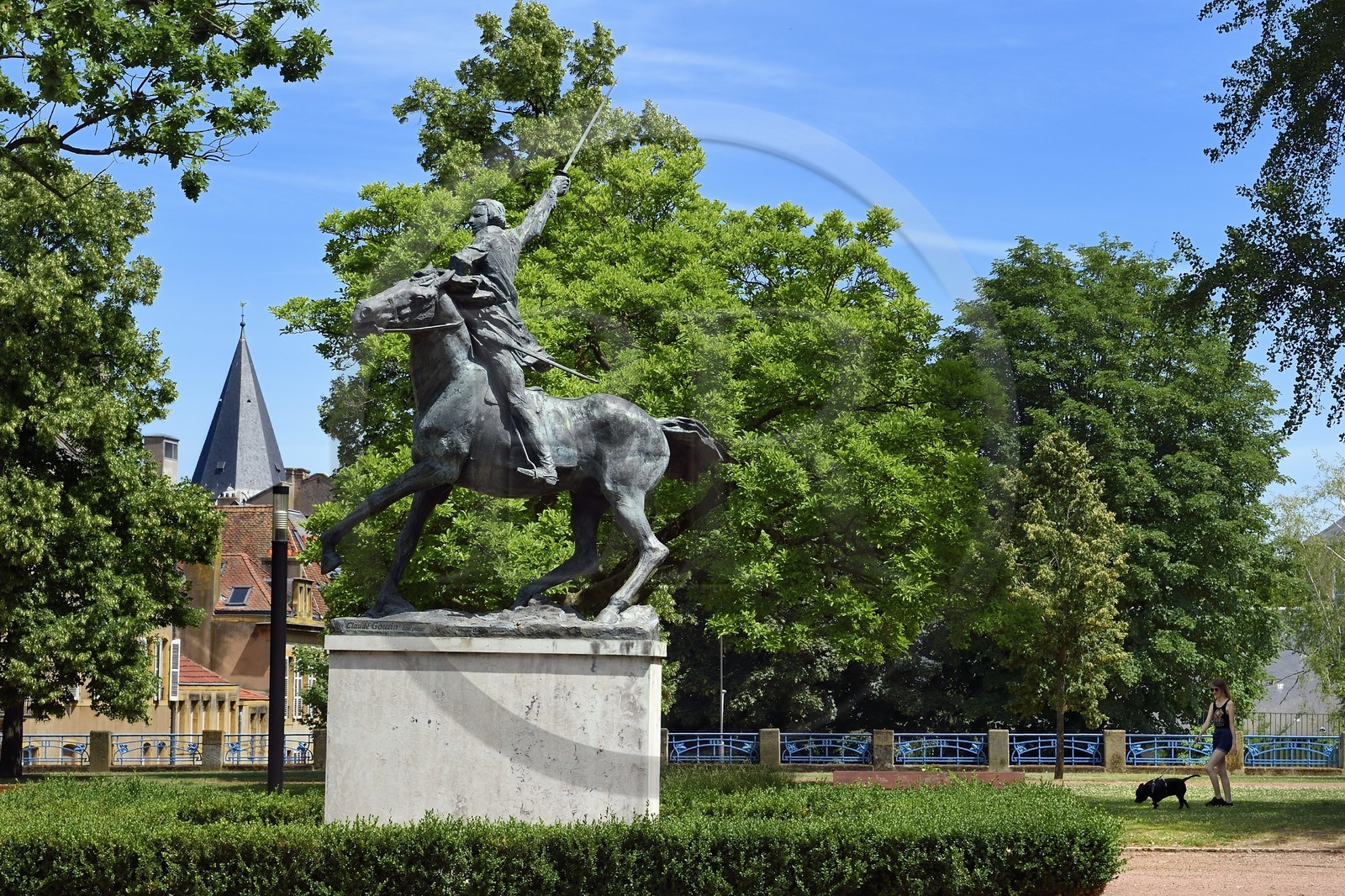 France, Moselle, Metz, Lafayette statue in Boufflers Garden